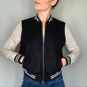 S LIKE NEW Bomber Jack with Sparkle Sleeves